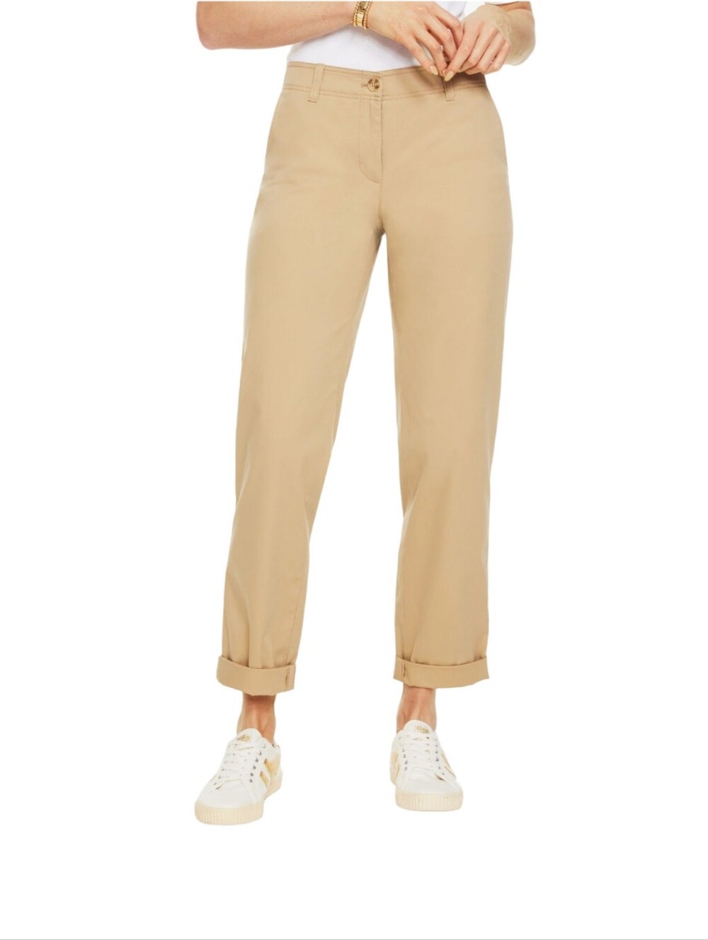 Talbots Boyfriend High Rise Chino Straight-Leg Pants in Khaki Size 16